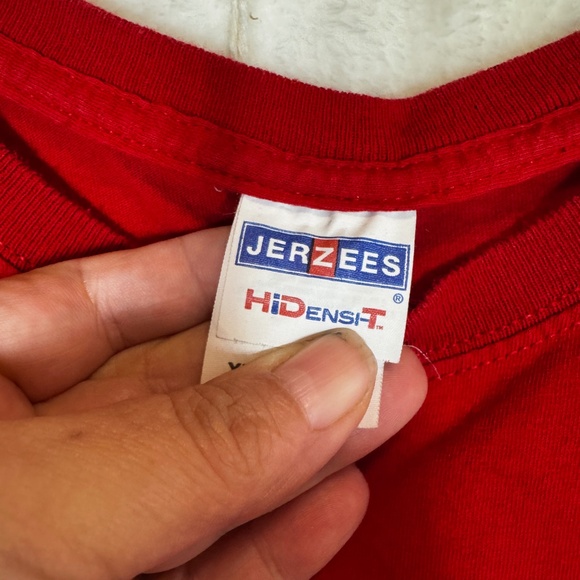 Jerzees T-Shirt Mens Size XL Red Budweiser Beer 100% Cotton Crew Neck - Picture 3 of 8